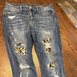 Judy blue leopard cheetah print jeans 18w